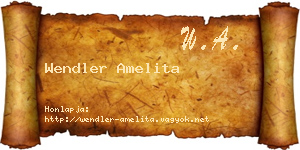 Wendler Amelita névjegykártya